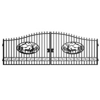 20x8 ft Steel Dual Swing Driveway Gate