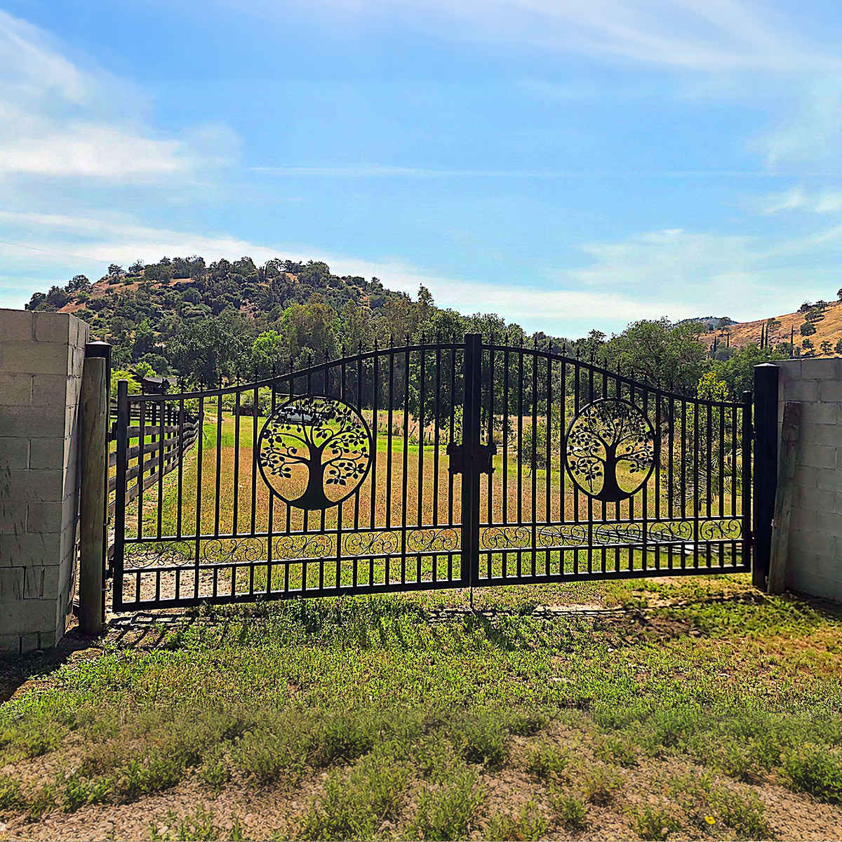 20x8 ft steel dual swing driveway gate#design_tree