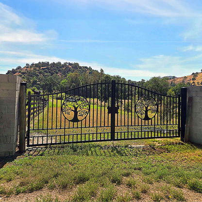 20x8 ft steel dual swing driveway gate#design_tree