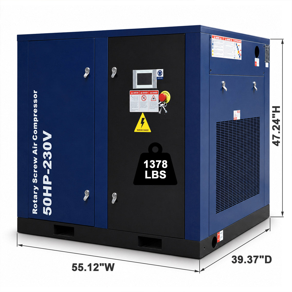 219CFM-Rotary-Screw-Air-Compressor-50HP-125PSI-230V-3PHASE-60HZ size