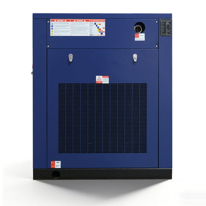 Blue industrial air conditioning unit on a white background