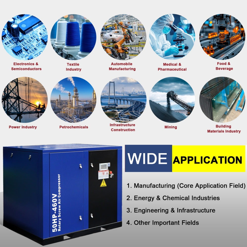 219CFM 50HP Rotary Screw Air Compressor – 125 PSI, 460V 3-Phase