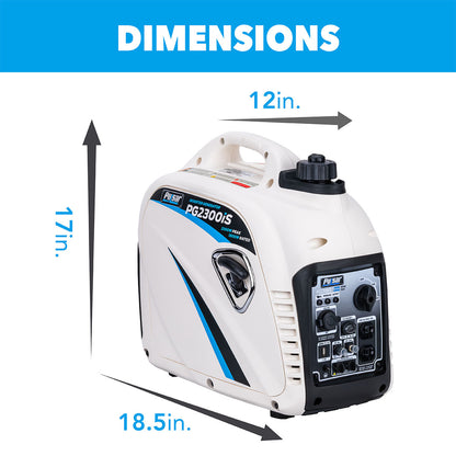 2,300W Portable Gasoline Inverter Generator, 1,800W Rated, CARB