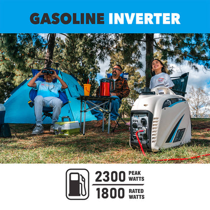 2,300W Portable Gasoline Inverter Generator, 1,800W Rated, CARB