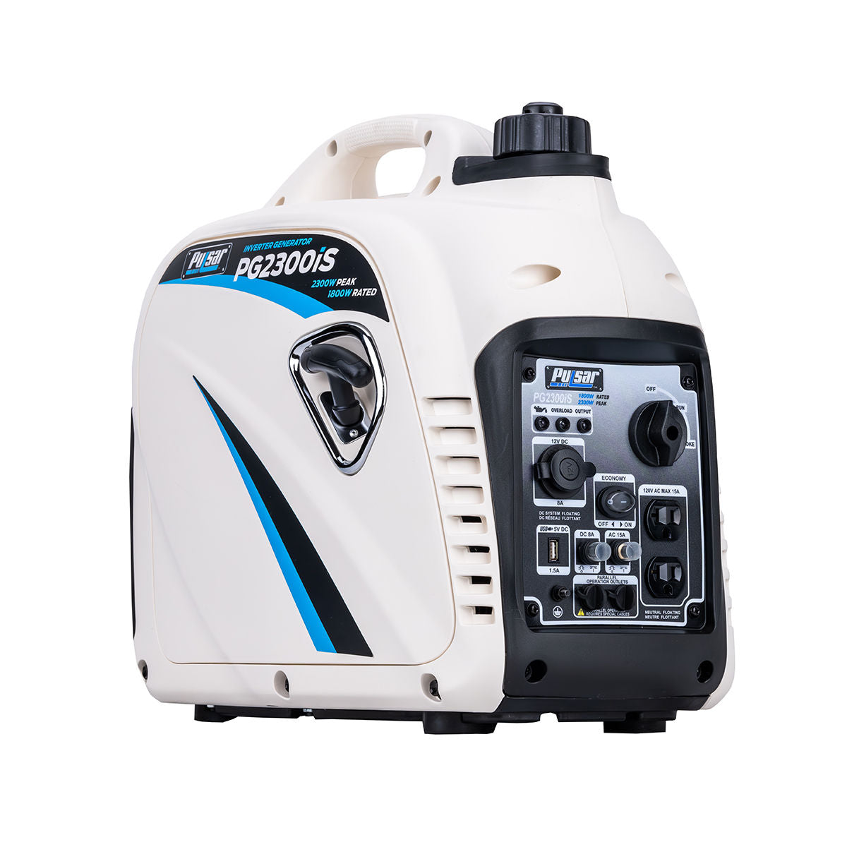 2,300W Portable Gasoline Inverter Generator, 1,800W Rated, CARB