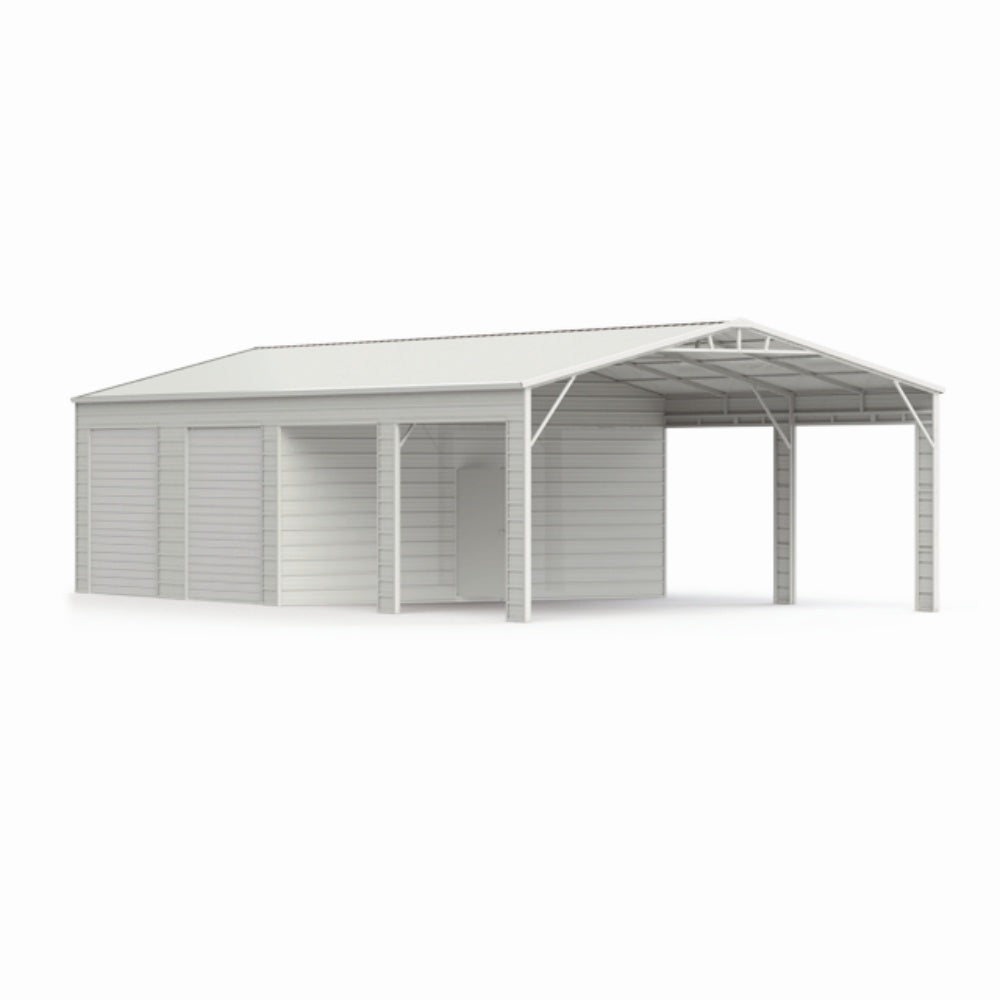 Metal carport structure on a white background#color_White
