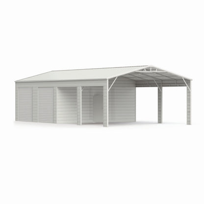 Metal carport structure on a white background#color_White