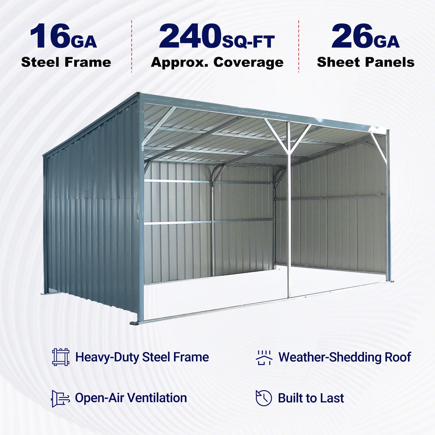 20'x12' Metal Livestock Shelter