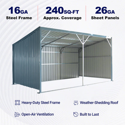 20'x12' Metal Livestock Shelter
