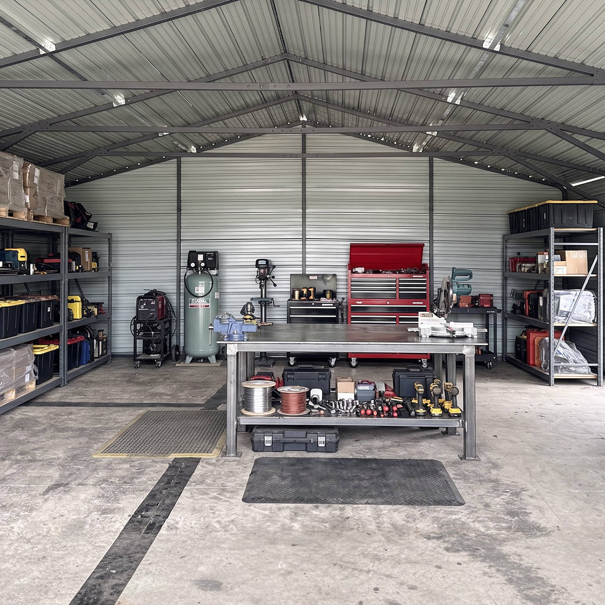 25' x 33' Double Garage Metal Shed with Side Door