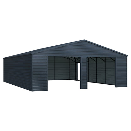 25' x 33' Double Garage Metal Shed with Side Door