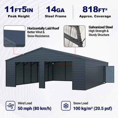 25' x 33' Metal Garage 