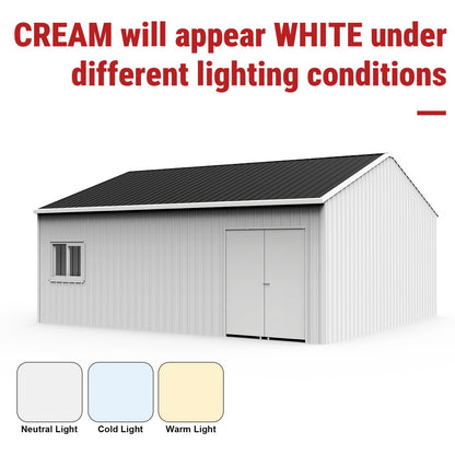 28x25FT Heavy Duty Steel Storage Shed with Window & Side Door