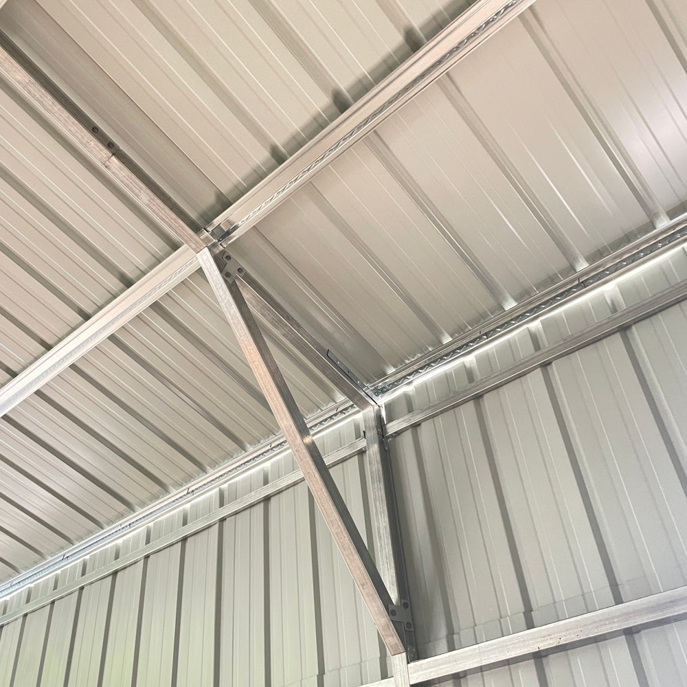 28x25FT Heavy Duty Steel Storage Shed with Window & Side Door