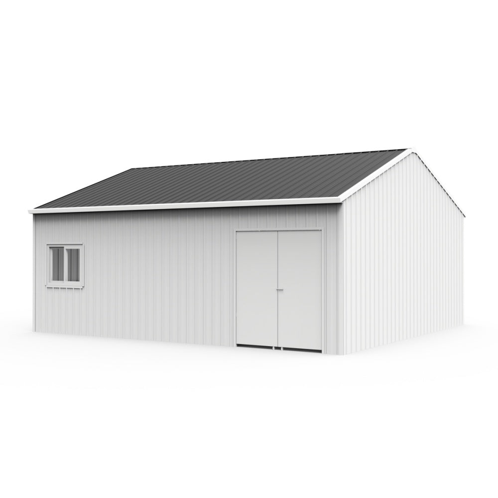 28x25FT Heavy Duty Steel Storage Shed with Window & Side Door