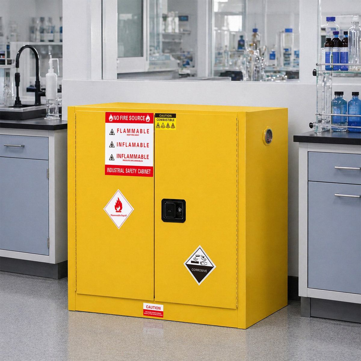 30 Gal Flammable Safety Cabinet, 43"Wx18"Dx44"H