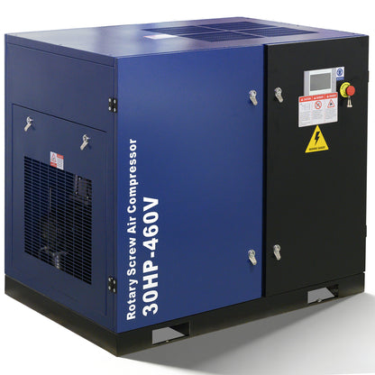 123CFM Rotary Screw Air Compressor, 30HP, 125PSI, 460V 3PHASE 60HZ