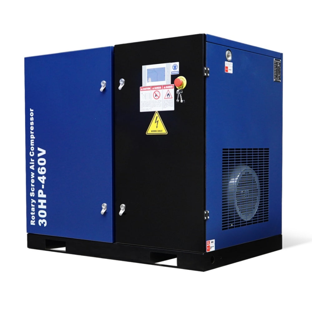 30HP Rotary Screw Air Compressor, 123CFM, 125PSI, 460V 3PHASE 60HZ