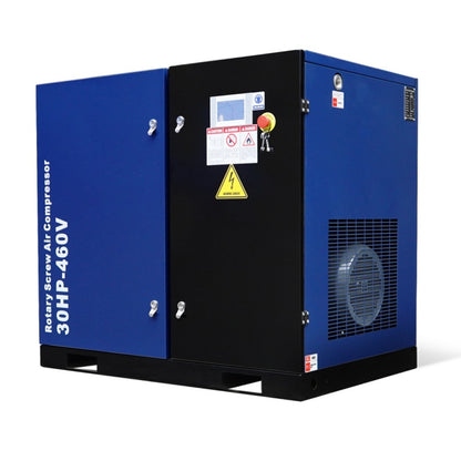 30HP Rotary Screw Air Compressor, 123CFM, 125PSI, 460V 3PHASE 60HZ