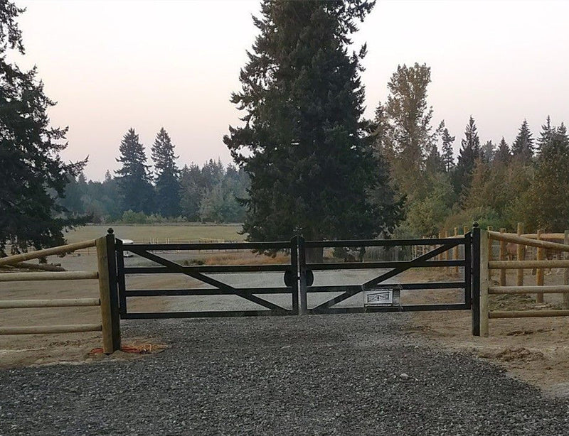 [BARGAIN]20ft Farm Metal Driveway Gate with Diagonal Tubes