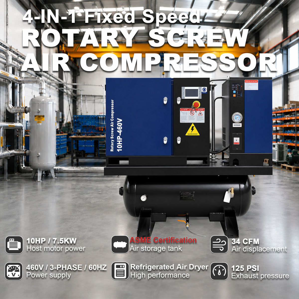 34CFM-10HPRotary-Screw-Air-Compressor-with-Dryer