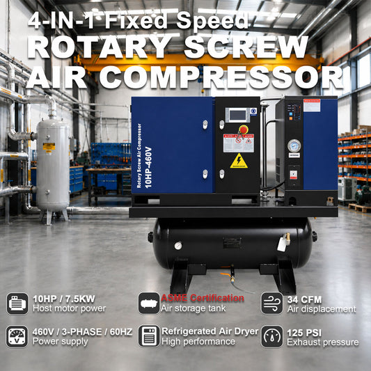 34CFM-10HPRotary-Screw-Air-Compressor-with-Dryer