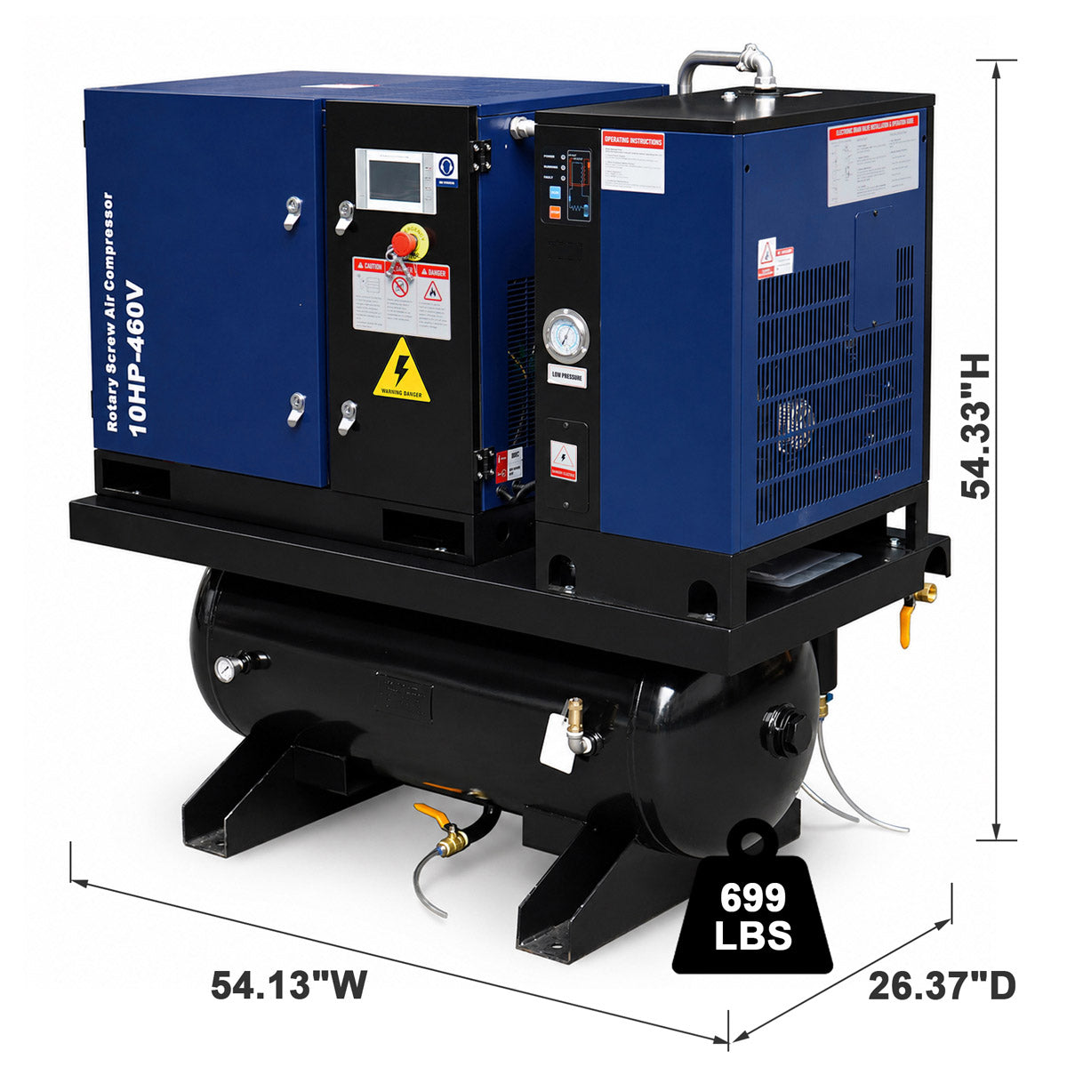 34CFM-10HPRotary-Screw-Air-Compressor-with-Dryer
