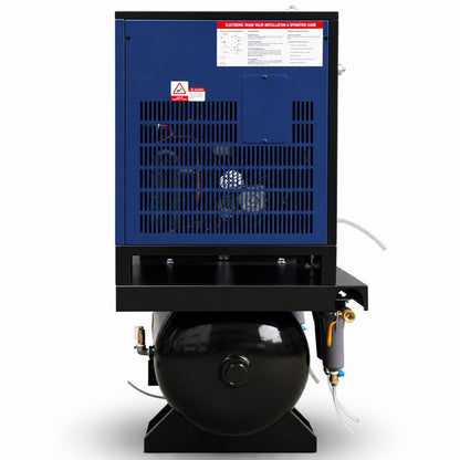 34CFM 10HP Rotary Screw Air Compressor with Air Dryer & ASME Tank | 125 PSI 230V 3-Phase