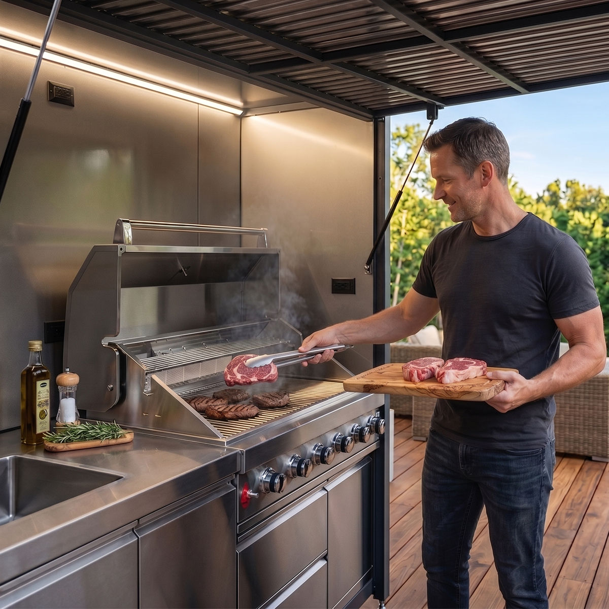 3ftx7ft BBQ House Outdoor Kitchen Grill
