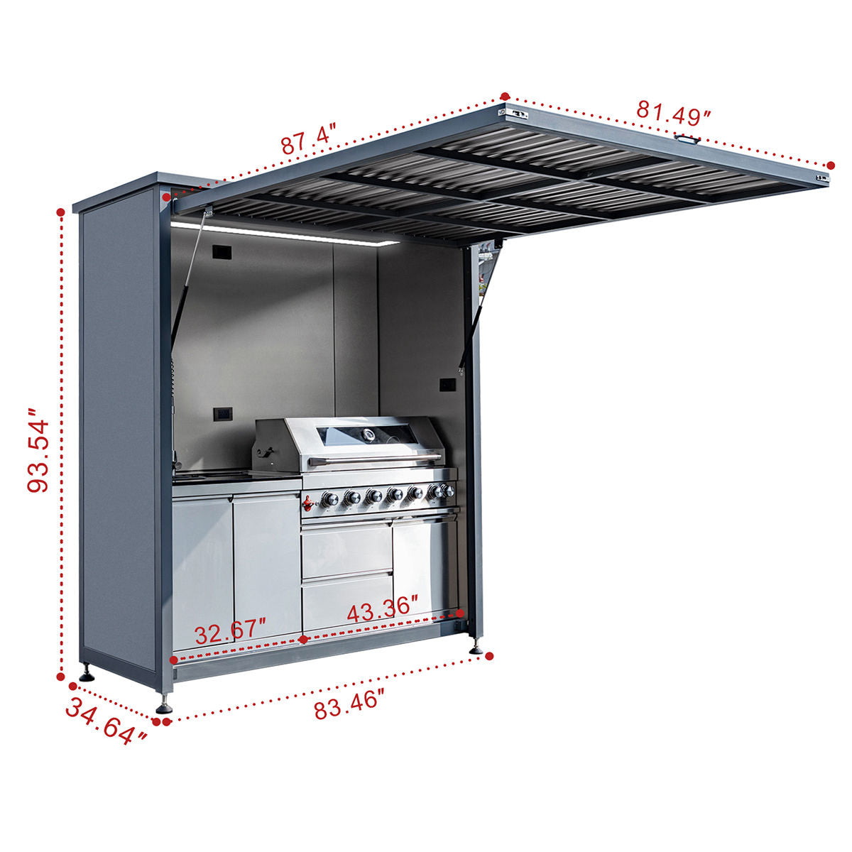 3ftx7ft BBQ House Outdoor Kitchen Grill