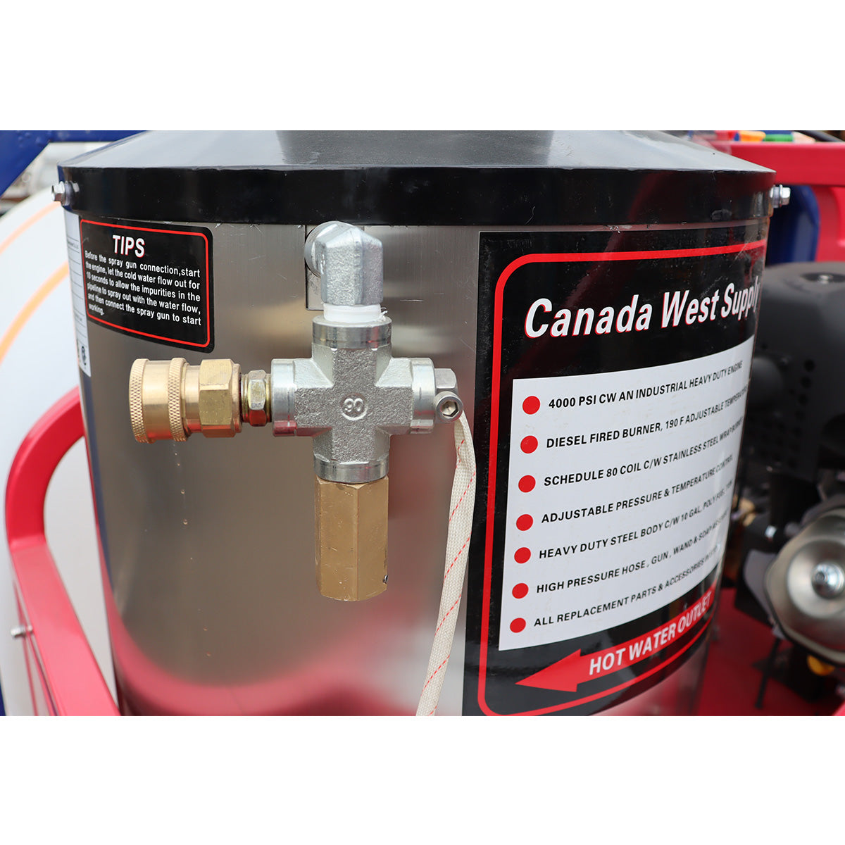 Hot water boiler with valve