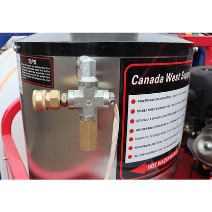 Hot water boiler with valve