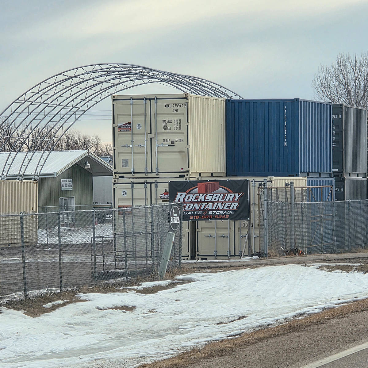 40'x40'x15' Double Truss Shipping Container Canopy Shelter