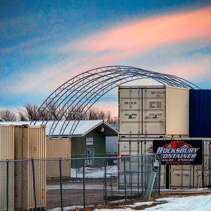40'x40'x15' Double Truss Shipping Container Canopy Shelter