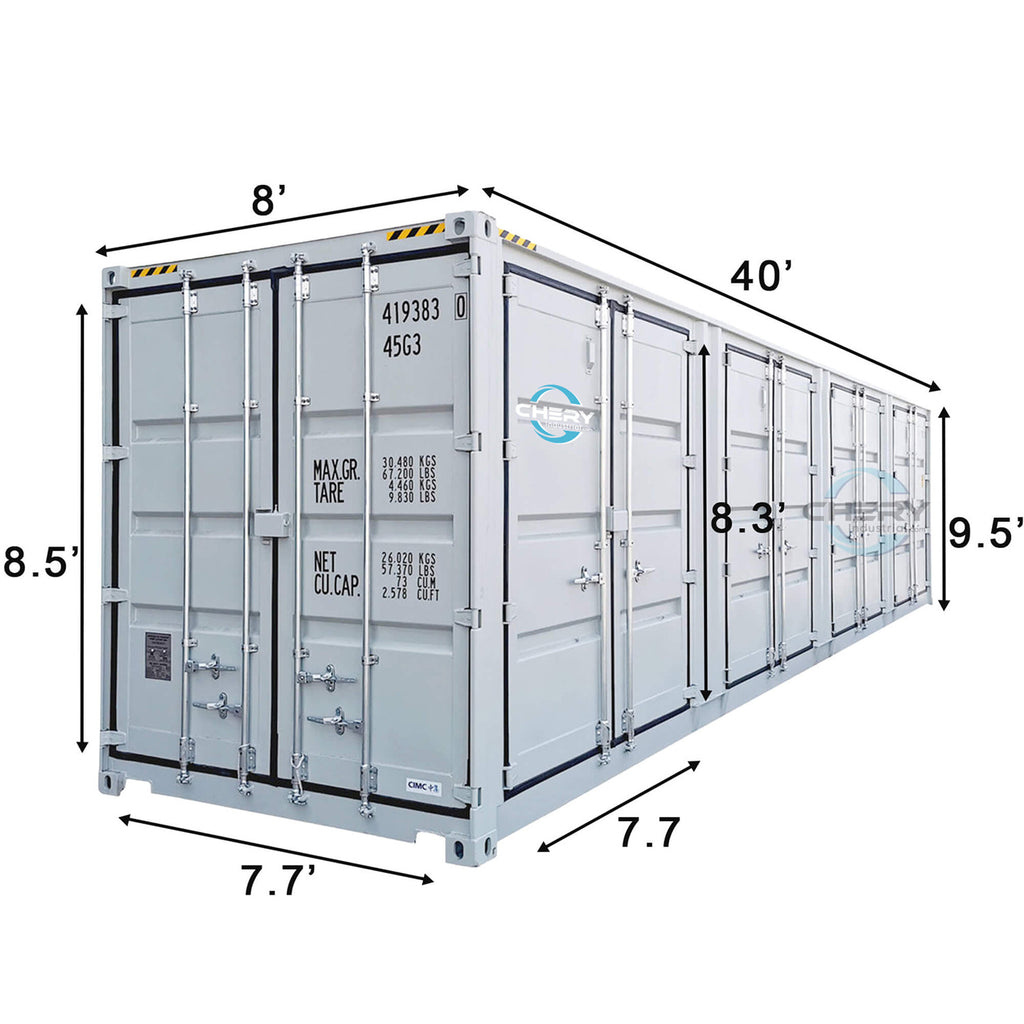 40ft Container Specification 40ft High Cube Container with 4 Side Doors, with Logo