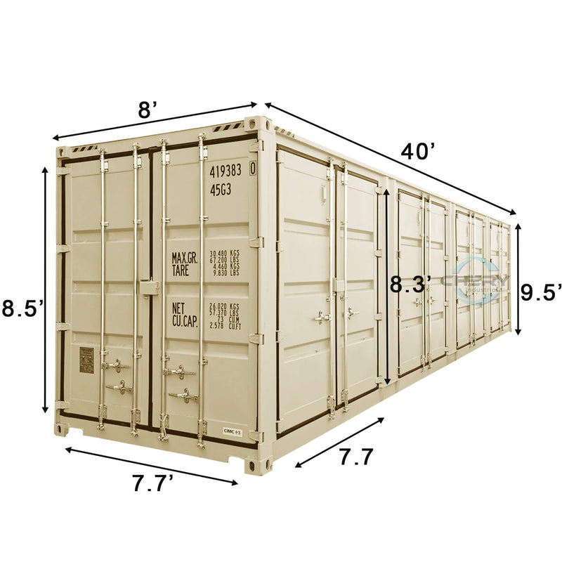 40ft High Cube Container with 4 Side Doors