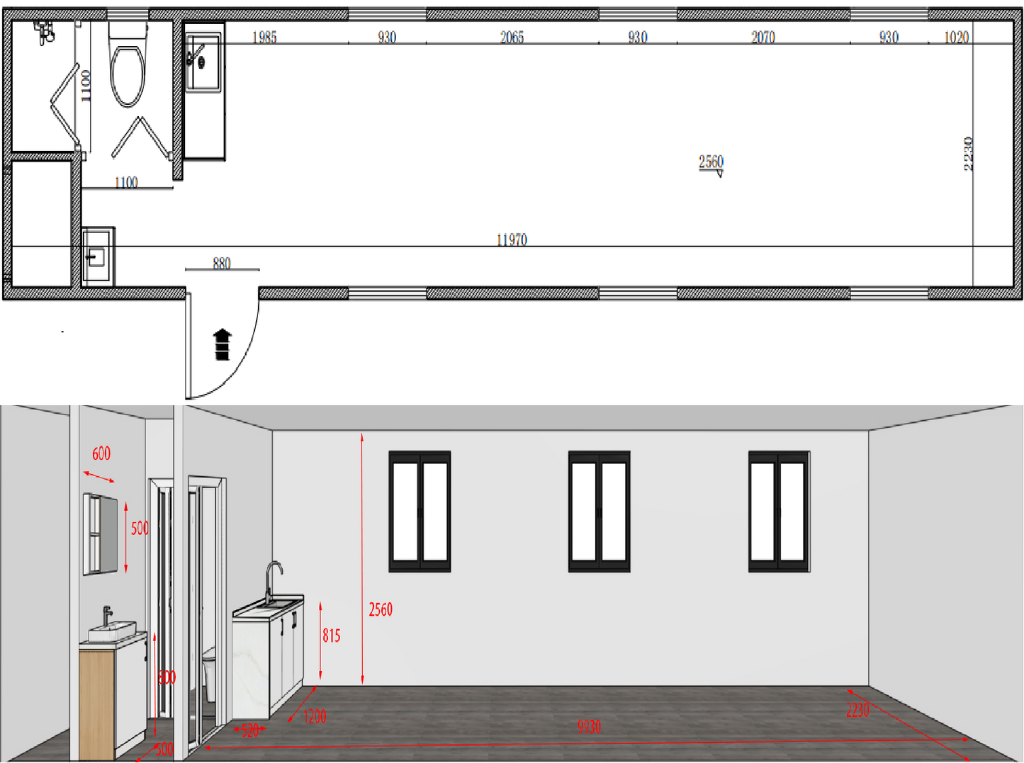 40ft Container House with 1 Bathroom