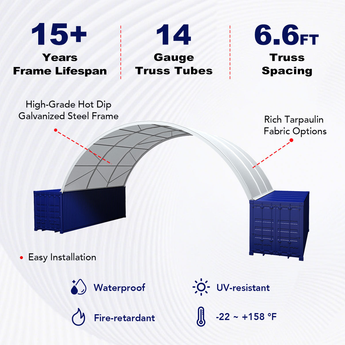 40'x20' Shipping Container Canopy Shelter