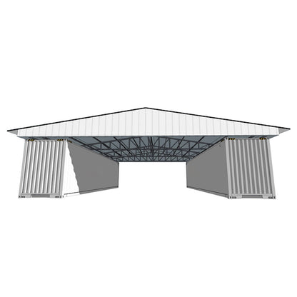 Container-based architectural design on a white background#color_White