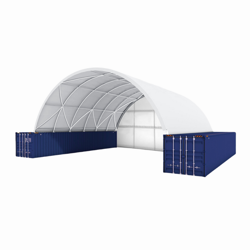 40x40x13 ft Container Shelter with Closed Back Panel Main Picture