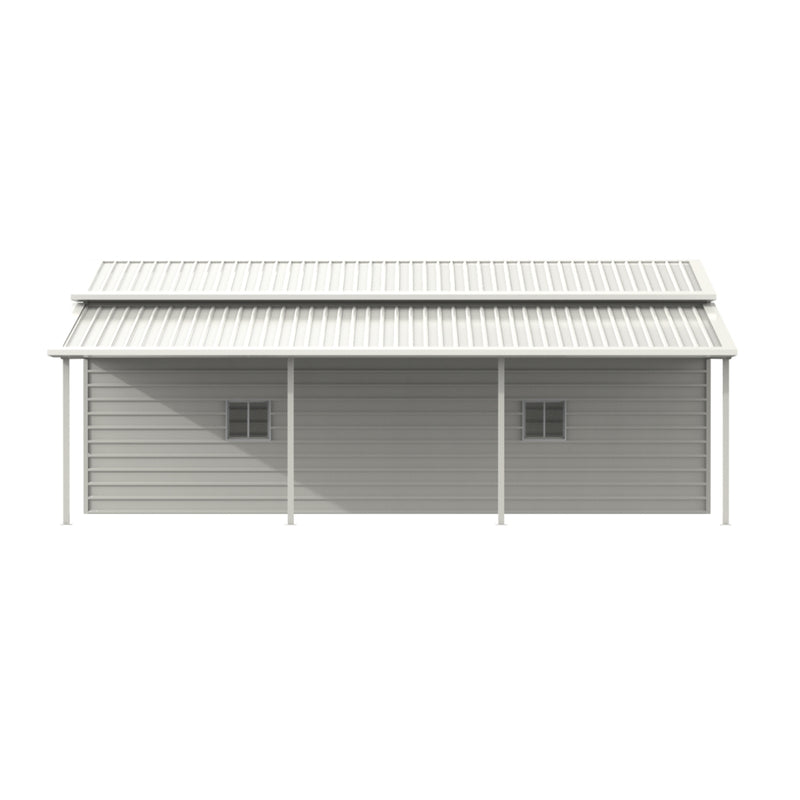 42' x 30' Vertical Steel Garage With Lean-to