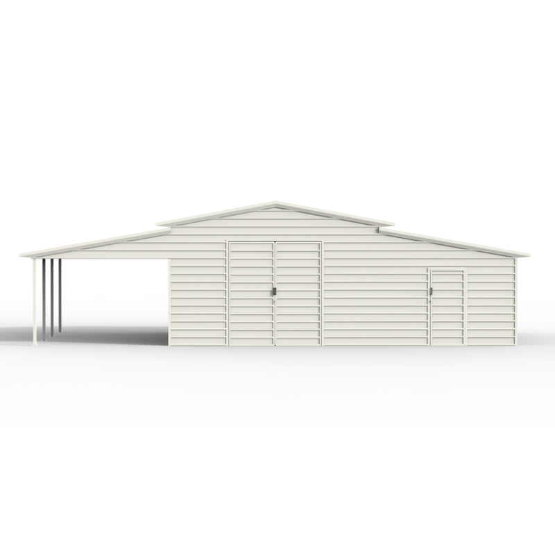 42' x 30' Vertical Steel Garage With Lean-to