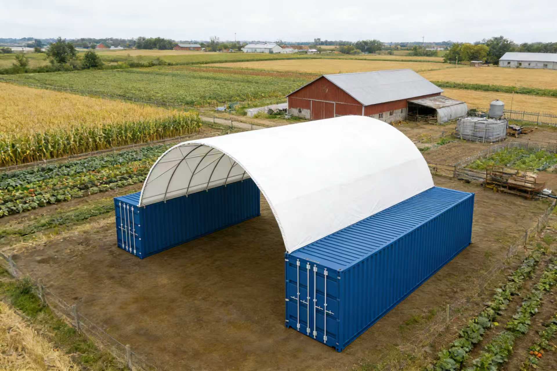 40'x40'x15' Single Truss Container Shelter