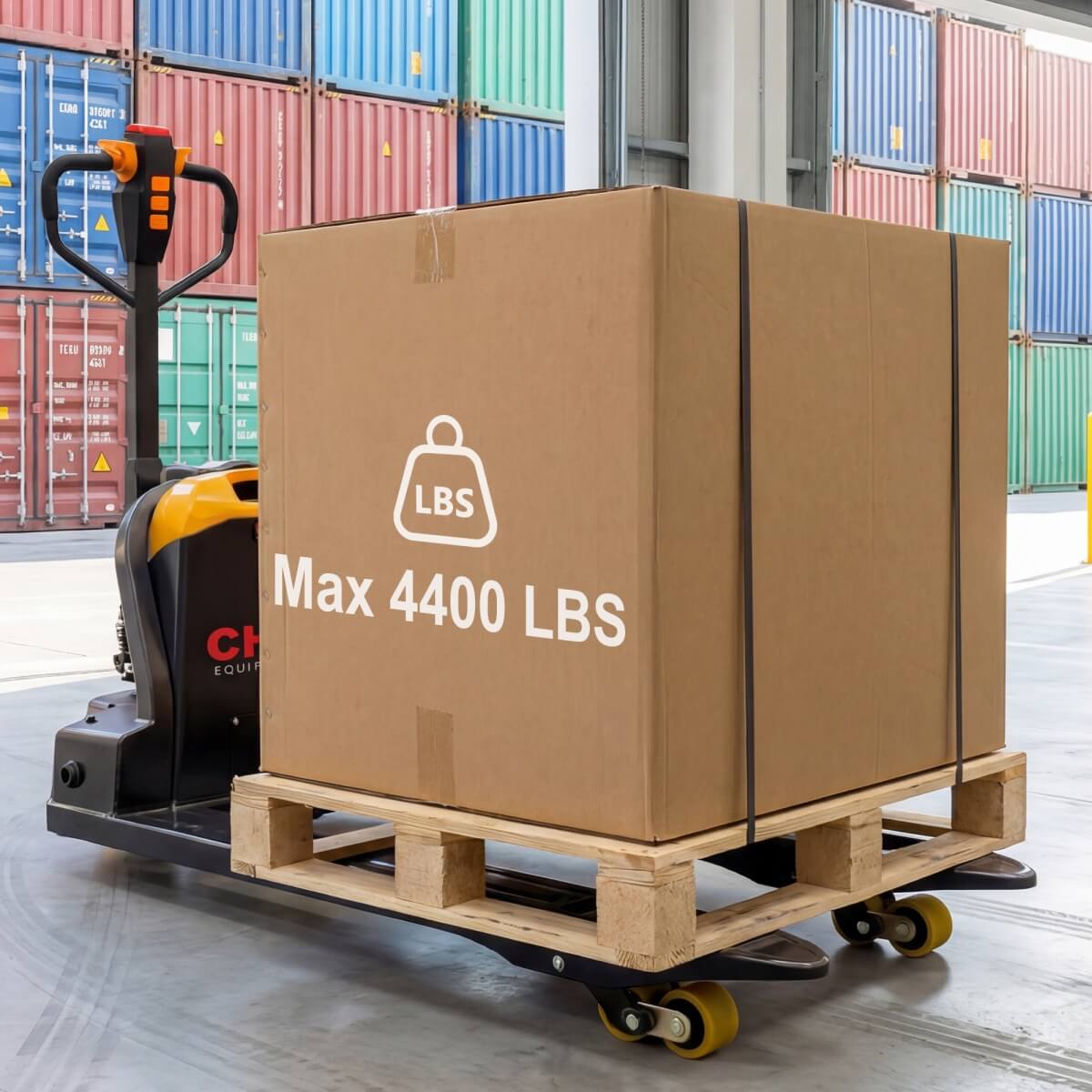 4400lbs Electric Pallet Jack, 45"x27" Fork, 48V 20Ah Removable Battery - Load-bearing