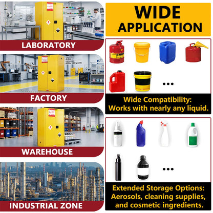 45 Gal Flammable Safety Cabinet, 43"Wx18"Dx65"H