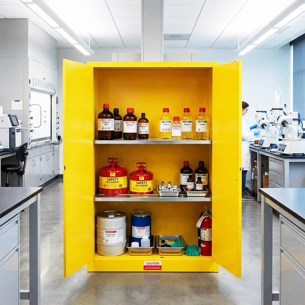 45 Gal Flammable Safety Cabinet, 43"Wx18"Dx65"H