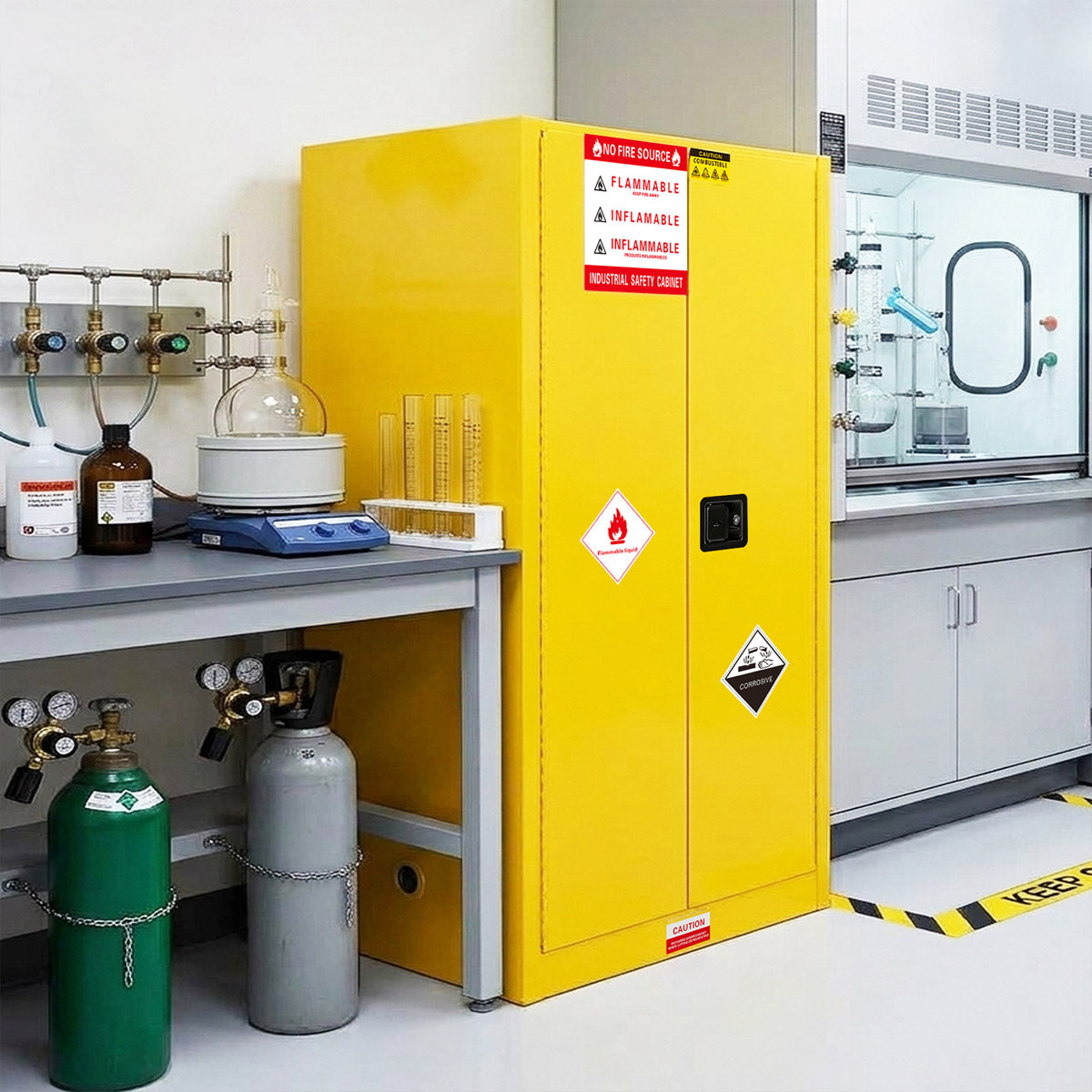 45 Gal Flammable Safety Cabinet, 43"Wx18"Dx65"H