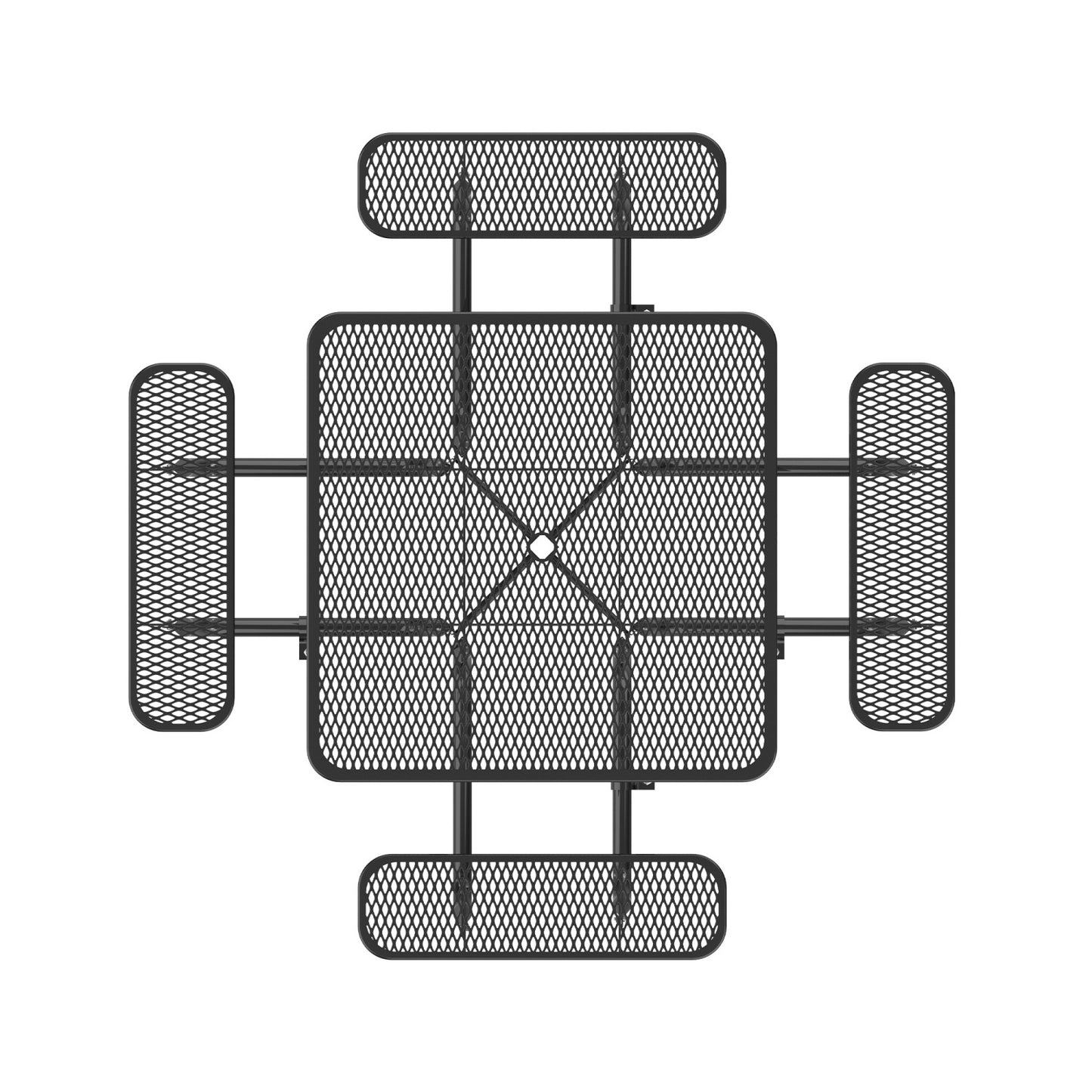 46" Square Picnic Table With Umbrella Hole#Color_black