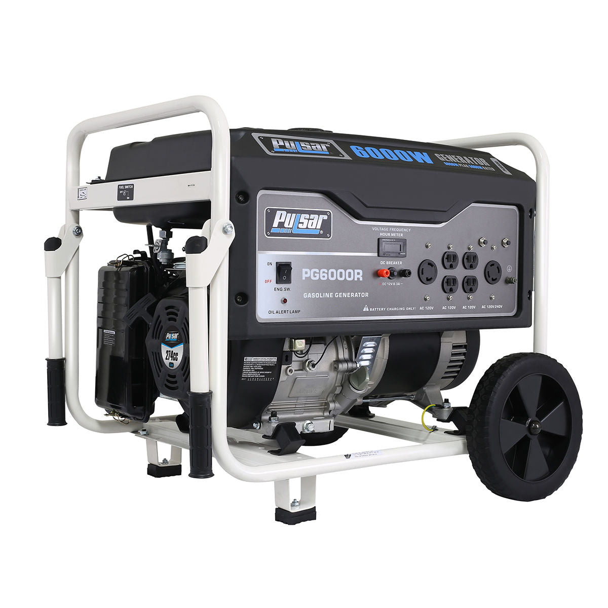 5,000W Gasoline Portable Generator, 6,000W Peak, 120/240V, CARB