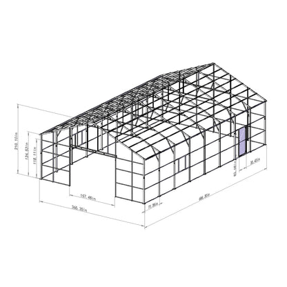 31' x 51' Metal Garage Barn Shed with Electric Roller Door